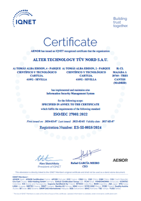 ISO IEC 27001 2022 Spain 2027