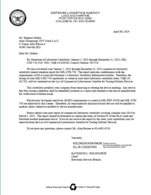 DLA VQE24038563 087514 Alter CY2023 Retention Report