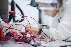Technician working in Microwave Laboratory