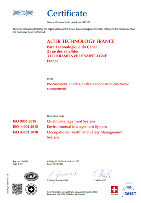 ATN France 9001 14001 45001 SQS 2025